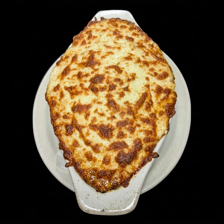 Baked lasagna with meat sauce and garlic toast at Capital Pizza & Steak House North Edmonton